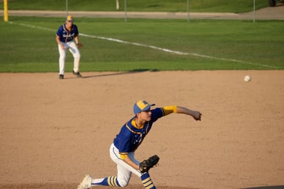 Cade Johnson pitching against Wittenberg- Birnamwood