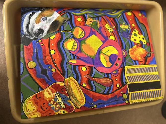 painting with many colors.