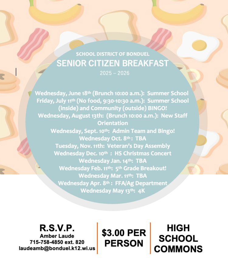 Senior Breakfast Schedule