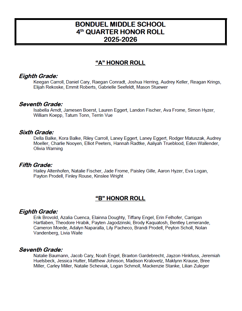 Honor Roll